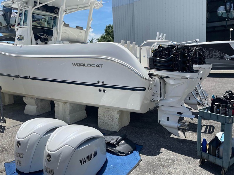 100 hour service on twin Yamaha 300 outboards